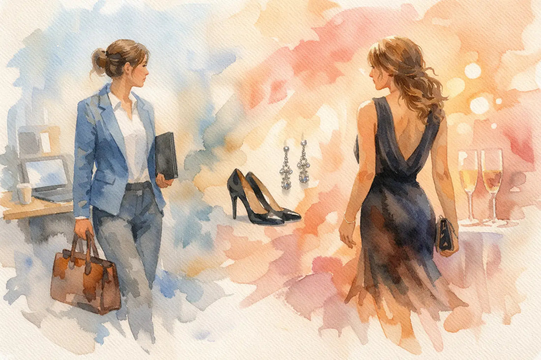 Voorbeeld van werk tot diner outfit in 5 stukken
