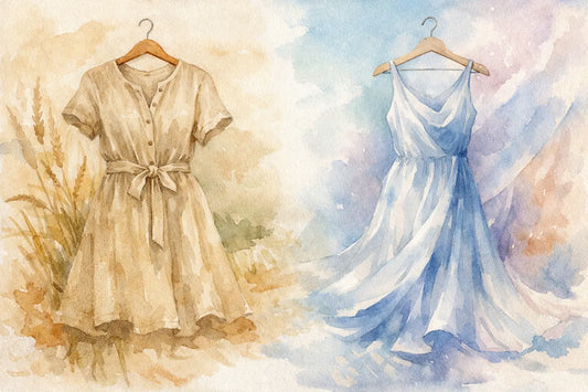 Linnen jurk versus zijden jurk voor duurzame kleding