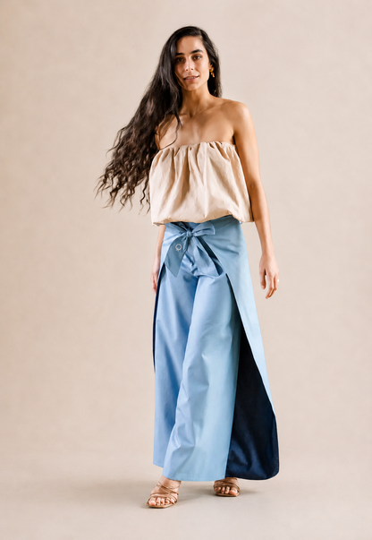 No.1 Jupe-culotte portefeuille en jean