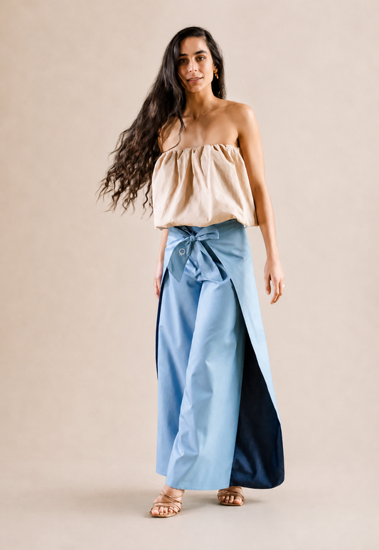 No.1 Jupe-culotte portefeuille en jean