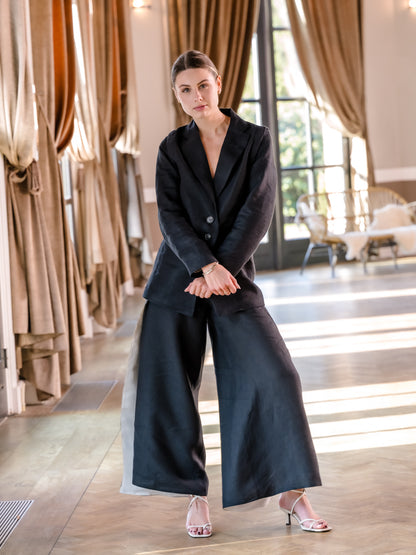 N°4 Blazer/Gilet Lin Noir