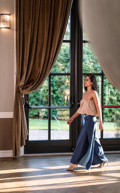 No.1 Jupe-culotte portefeuille en jean