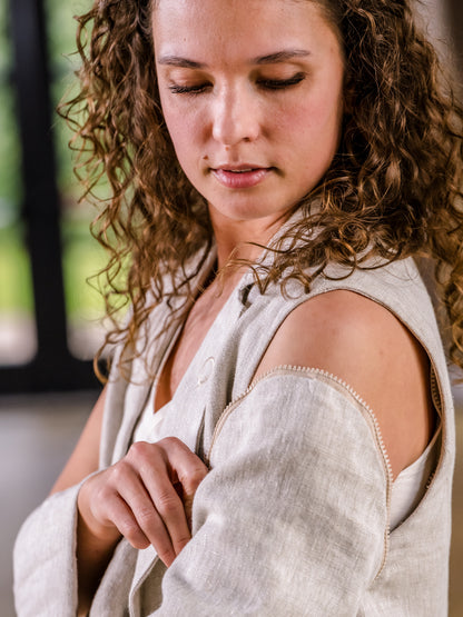 N°4 Blazer/Gilet Lin naturel