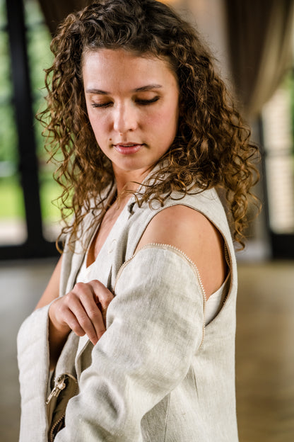 No.4 Blazer/Gilet Natural Linnen PRE ORDER