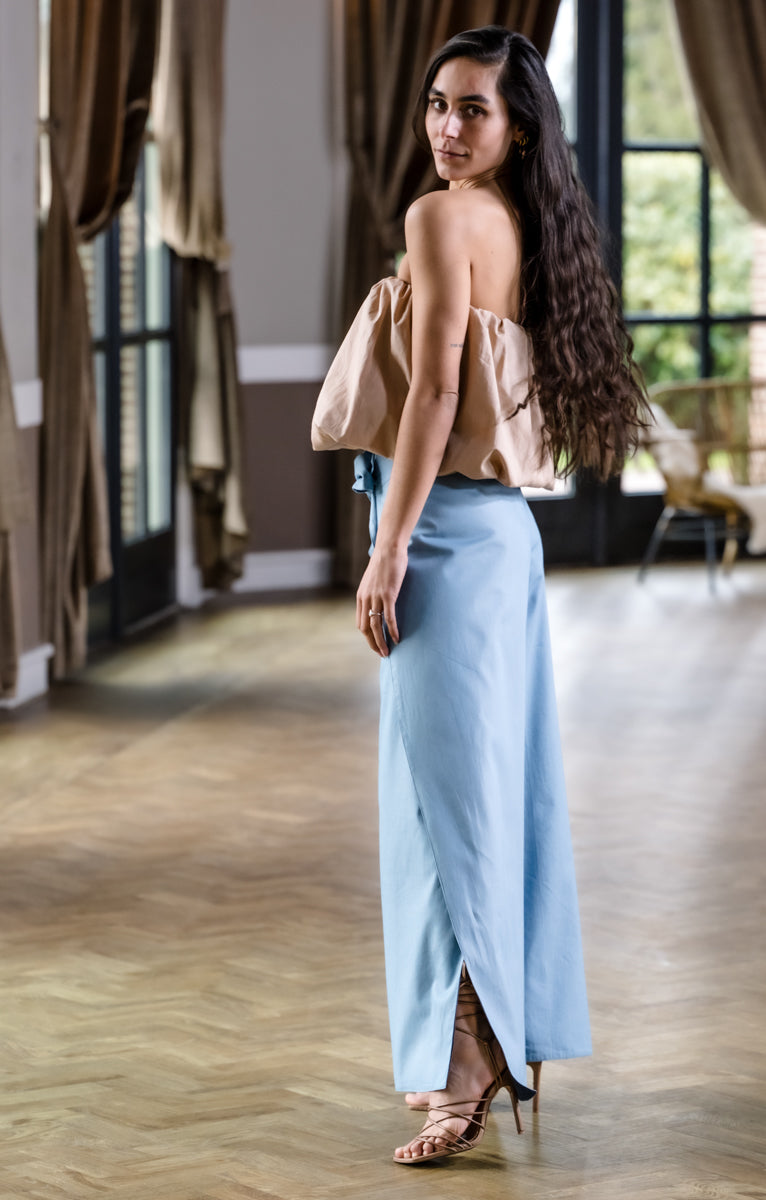 No.1 Jupe-culotte portefeuille en jean