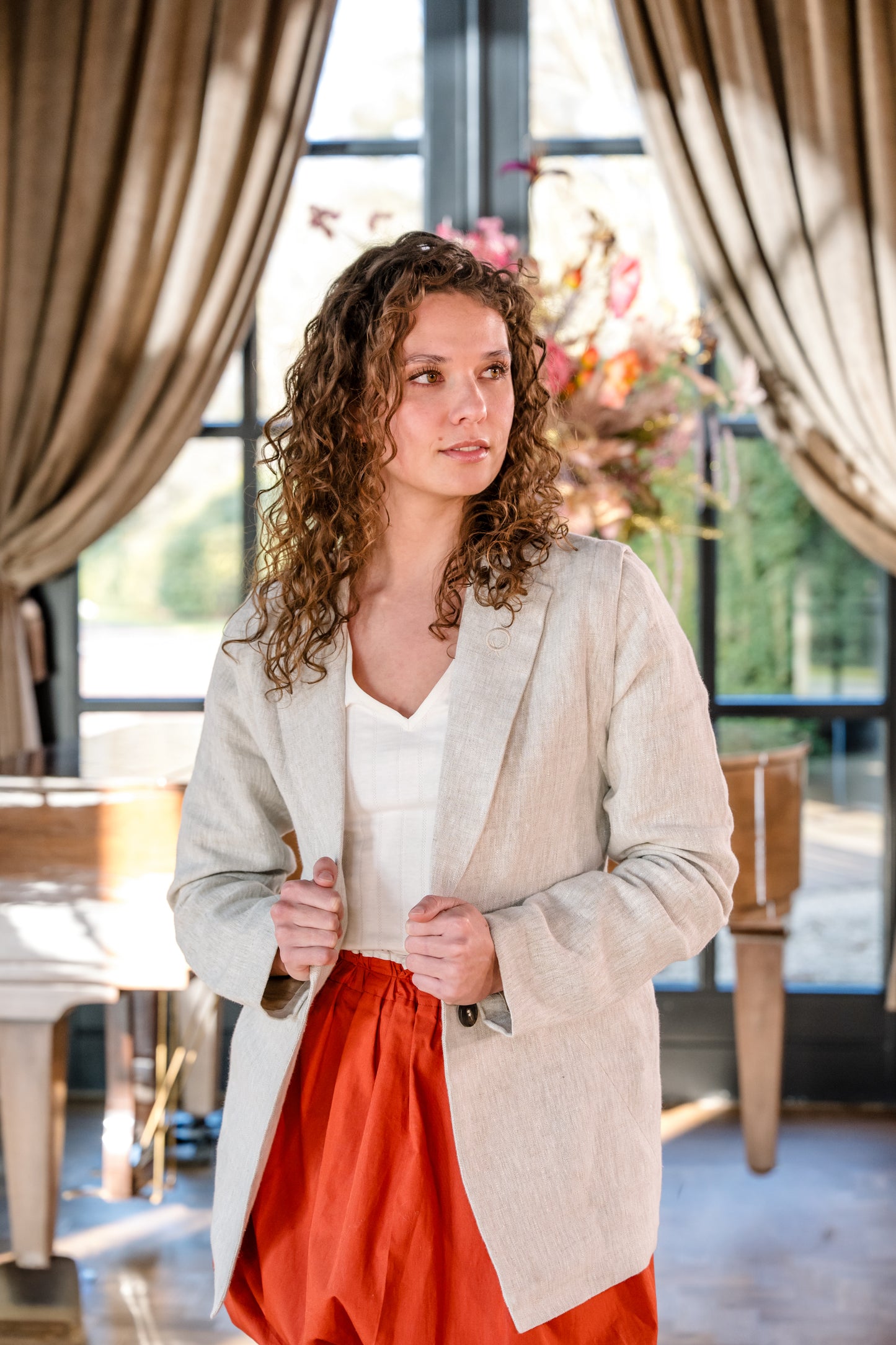 No.4 Blazer/Gilet Natural Linnen PRE ORDER